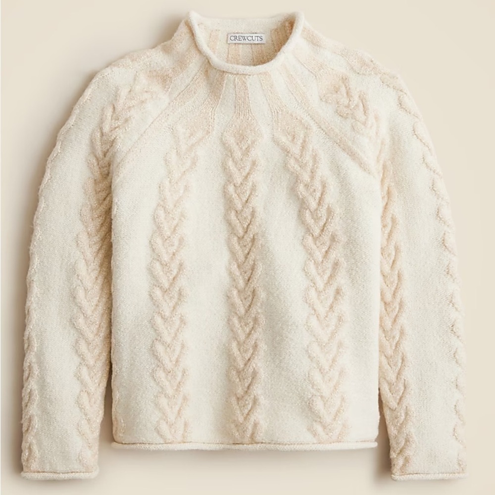 J crew fresh linen Girls' heart rollneck™ sweater